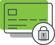 Green Credit Card Security Icon With Lock