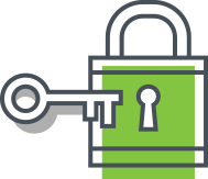Green Lock Icon With Key